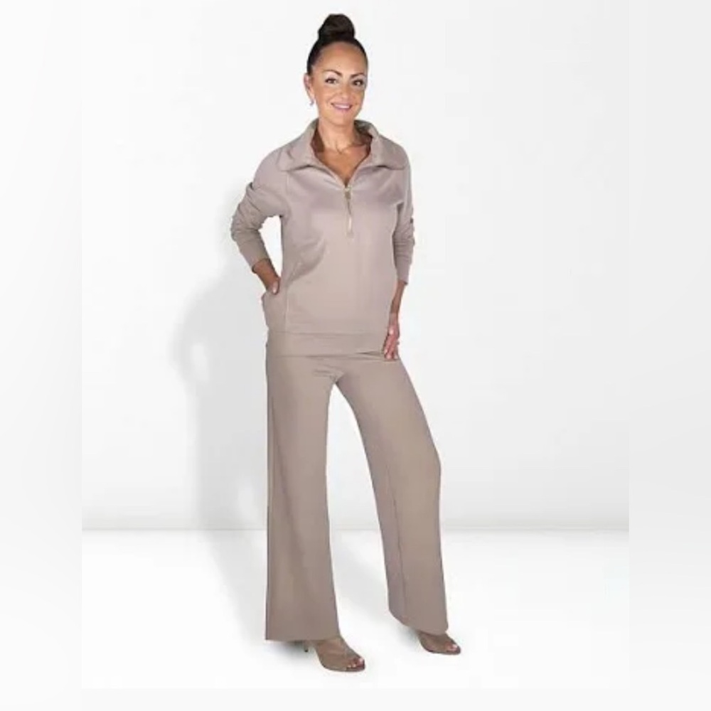 Joy Performance Luxe Buttersoft 2pc Half Zip Top & Pant Set size Petite/Small
